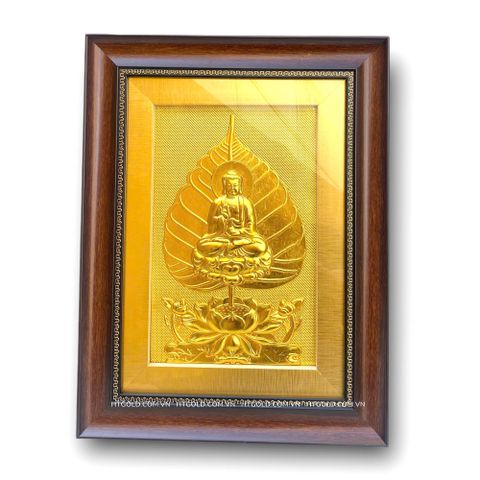 TRANH LÁ BỒ ĐỀ DÁT VÀNG (32cm x 42cm)