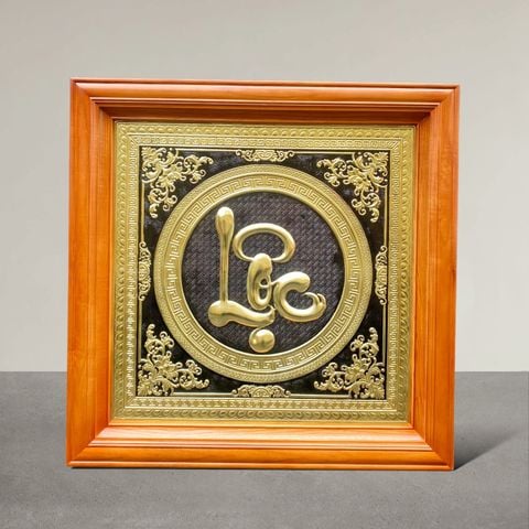 TRANH ĐỒNG CHỮ LỘC THƯ PHÁP (69cm*69cm)