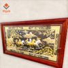 TRANH ĐỒNG MÃ ĐÁO THÀNH CÔNG, MẠ TAM KHÍ VÀNG -BẠC - ĐỒNG, KHUNG GỖ HƯƠNG ĐỎ (kt 127-231cm)