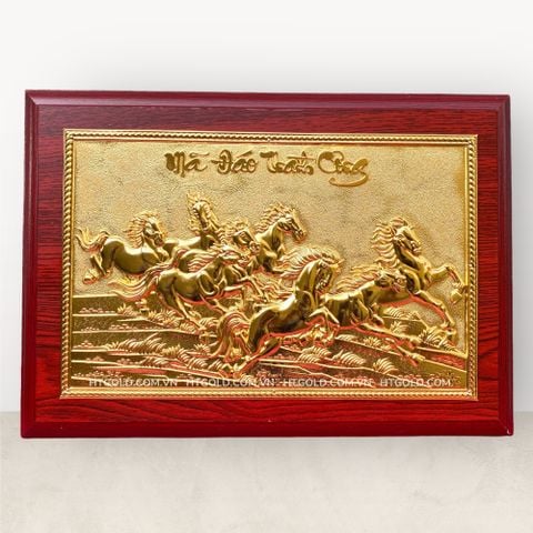 TRANH ĐỒNG MÃ ĐÁO THÀNH CÔNG, DÁT VÀNG (25cm * 35cm)