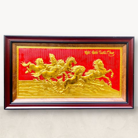 TRANH ĐỒNG MÃ ĐÁO THÀNH CÔNG, DÁT VÀNG (50cm* 90cm)