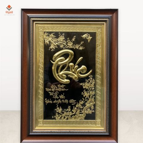 TRANH CHỮ PHÚC THƯ PHÁP BẰNG ĐỒNG (54cm*38cm)