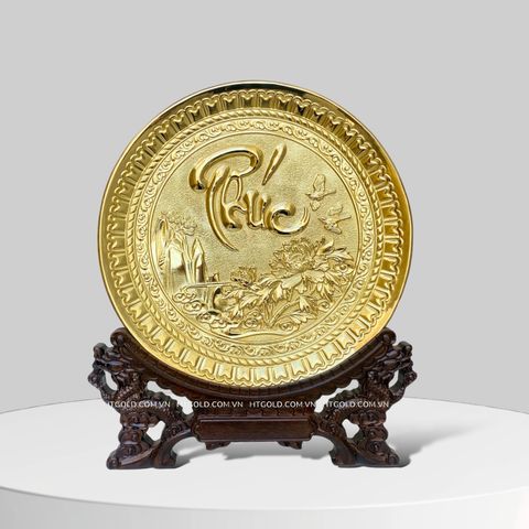 QUÀ TẶNG TRANH ĐĨA CHỮ PHÚC BẰNG ĐỒNG (ĐK 25cm)
