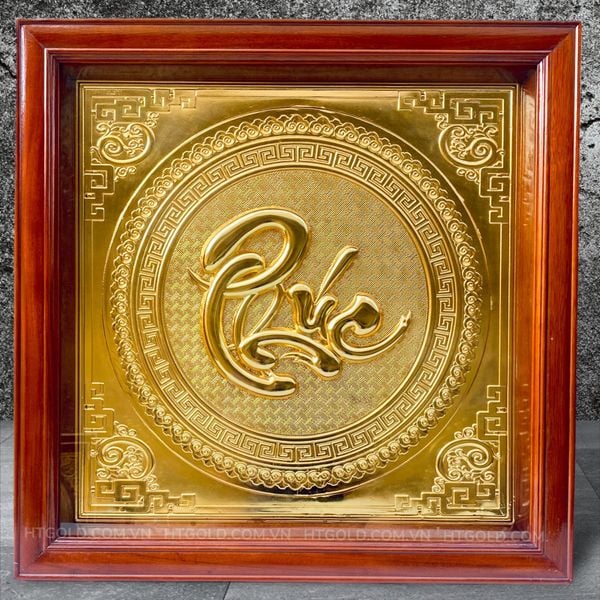 TRANH ĐỒNG CHỮ PHÚC, MẠ VÀNG 24K <br> (Kích thước 68cm x 68cm)