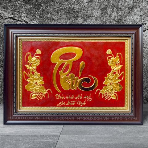 TRANH ĐỒNG CHỮ PHÚC, DÁT VÀNG (38cm*54cm)