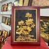 QUÀ TẶNG TRANH ĐỒNG HOA SEN, MẠ VÀNG 24K (Kích thước 32cm x 23cm)
