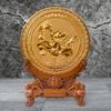 QUÀ TẶNG TRANH ĐĨA ĐỒNG HOA SEN, MẠ VÀNG 24K (Đường kính 20cm; Tổng chiều cao 28cm)