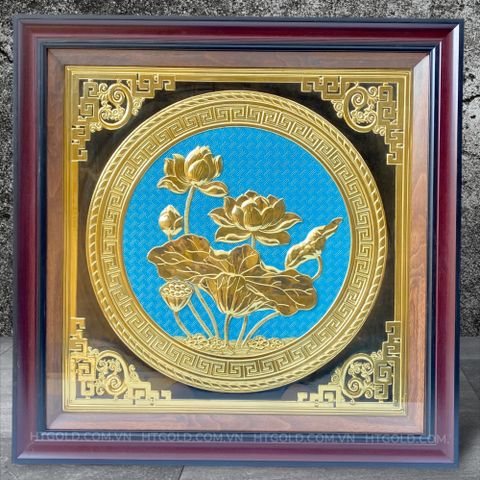 TRANH ĐỒNG HOA SEN (Kích thước 70cm x 70cm)