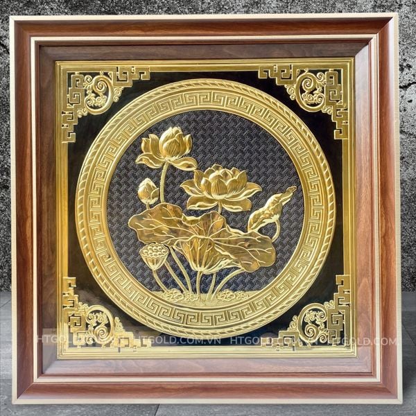 TRANH ĐỒNG HOA SEN (Kích thước 70cm x 70cm)