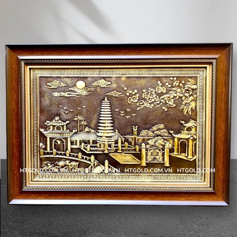 TRANH THÁP PHỔ MINH BẰNG ĐỒNG (40 x 55cm)