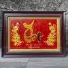 TRANH ĐỒNG CHỮ THỌ THƯ PHÁP, DÁT VÀNG (Kích thước 38cm x 54cm)