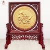 TRANH ĐỒNG HOA SEN - 2 MẶT, MẠ VÀNG 24K , KHUNG GỖ CẨM (Cao 35cm; ngang 29)