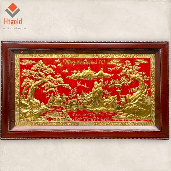TRANH ĐỒNG MỪNG THỌ, DÁT VÀNG (1m07*1m97)