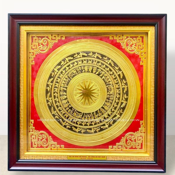 TRANH MẶT TRỐNG ĐỒNG DÁT VÀNG (Kích thước 70cmx  70cm)
