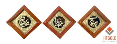 BỘ TRANH ĐỒNG CHỮ  PHÚC LỘC THỌ (38cm * 38cm)