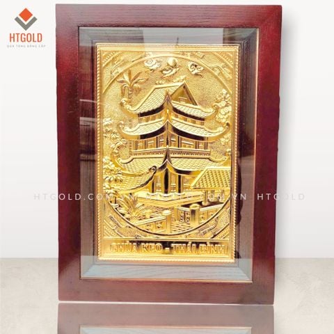 TRANH ĐỒNG CHÙA KEO DÁT VÀNG  (28cm * 38cm)