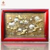 TRANH HOA SEN BẰNG ĐỒNG, DÁT ĐIỂM  BẠC (Kích thước 1m07 x 1m55)