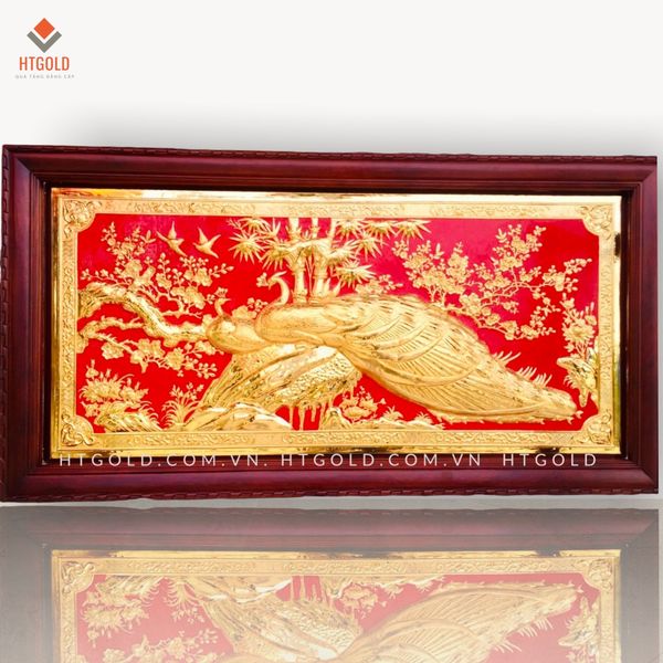 TRANH ĐỒNG PHU THÊ VIÊN MÃN, MẠ VÀNG 24K (Kích thước 88cm x 155cm)