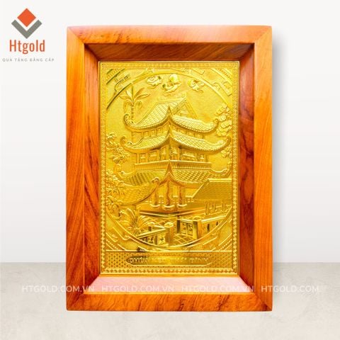 TRANH CHÙA KEO BẰNG ĐỒNG MẠ VÀNG 24K (38cm * 54cm)