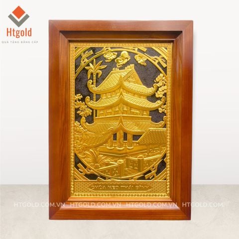 TRANH ĐỒNG CHÙA KEO MẠ VÀNG 24K (38cm *54cm)