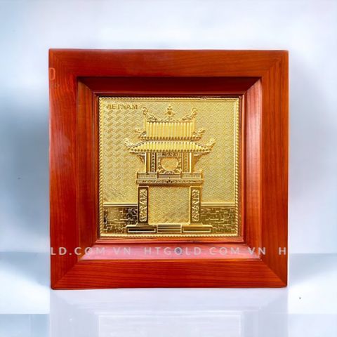 TRANH ĐỒNG KHUÊ VĂN CÁC DÁT VÀNG (28cm * 28cm)