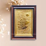 TRANH ĐỒNG THUẬN BUỒM XUÔI GIÓ, DÁT VÀNG (38cm*8cm)