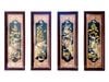 BỘ TRANH ĐỒNG TỨ QUÝ, DÁT VÀNG BẠC (Kích thước 176cm x 61cm)