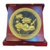 TRANH ĐỒNG HOA SEN, CHẤT LIỆU ĐỒNG VÀNG (Kích thước 23cm)- QUÀ TẶNG TRANH VÀNG.
