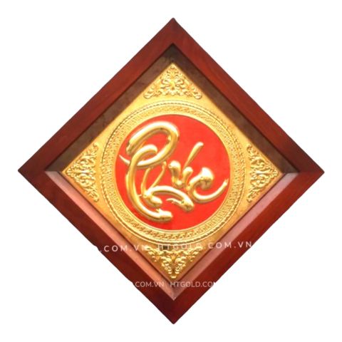 TRANH ĐỒNG CHỮ PHÚC, DÁT VÀNG (38cm*38cm)