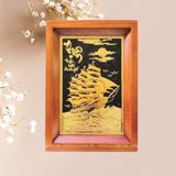 TRANH ĐỒNG THUẬN BUỒM XUÔI GIÓ, MẠ VÀNG 24K (Kích thước 54cm x 38cm)