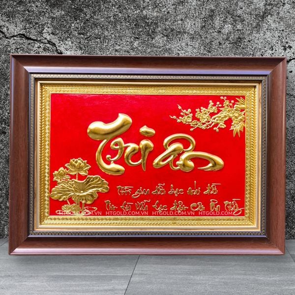 TRANH ĐỒNG CHỮ TRI ÂN DÁT VÀNG <br> (Kích thước 40cm x 55cm)