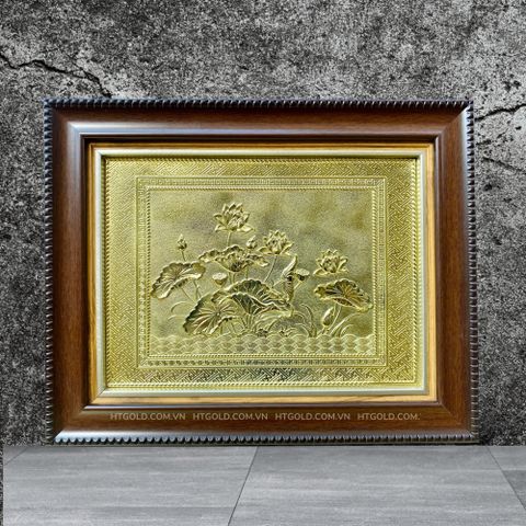 TRANH ĐỒNG HOA SEN <br>(Kích thước 28cm x 34cm)