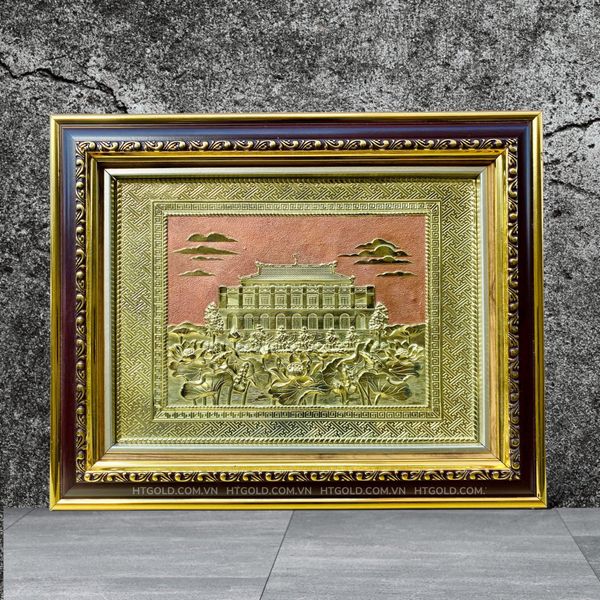 TRANH ĐỒNG BẾN NHÀ RỒNG - BẢO TÀNG HỒ CHÍ MINH (Kích thước 28cm x 34cm)