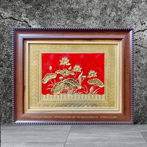 TRANH ĐỒNG HOA SEN <br>(Kích thước 28cm x 34cm)