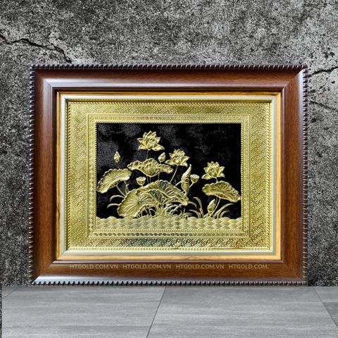 TRANH ĐỒNG HOA SEN <br>(Kích thước 28cm x 34cm)