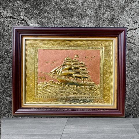 TRANH ĐỒNG THUYỀN BUỒM <br> (Kích thước 28cm x 34cm)..