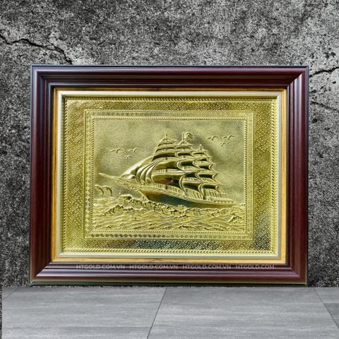 TRANH ĐỒNG THUYỀN BUỒM <br> (Kích thước 28cm x 34cm)..