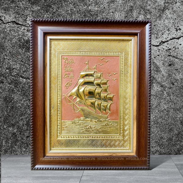 TRANH ĐỒNG THUẬN BUỒM XUÔI GIÓ (Kích thước 28cm x 34cm)