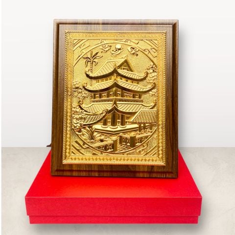 TRANH ĐỒNG CHÙA KEO DÁT VÀNG (20cm * 25cm)