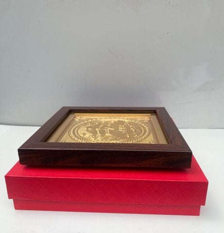 TRANH LÁ BỒ ĐỀ BÌNH AN, DÁT VÀNG (15cm x 20cm)