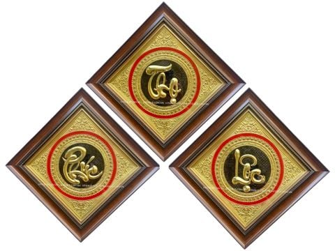 BỘ TRANH CHỮ PHÚC LỘC THỌ BẰNG ĐỒNG (40cm x*40cm)
