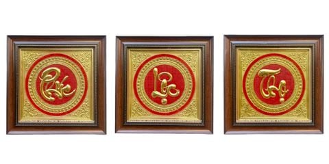 BỘ TRANH CHỮ PHÚC LỘC THỌ BẰNG ĐỒNG (40cm * 40cm)