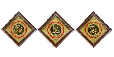 BỘ TRANH CHỮ PHÚC LỘC THỌ BẰNG ĐỒNG (40cm x*40cm)