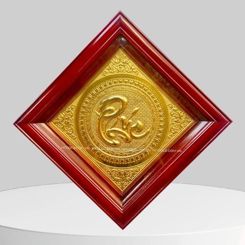 TRANH CHỮ PHÚC BẰNG ĐỒNG, DÁT VÀNG (40cm*40cm)
