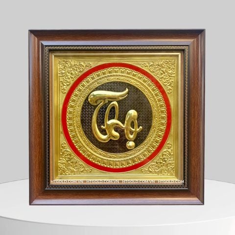 TRANH CHỮ THỌ BẰNG ĐỒNG (40cm x 40cm)