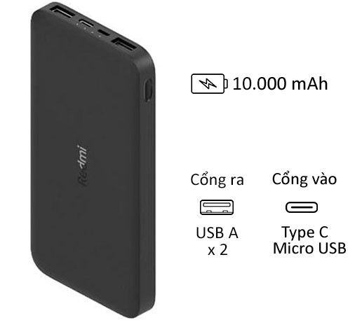 Pin sạc dự phòng Xiaomi Redmi VXN4305GL 10.000mAh