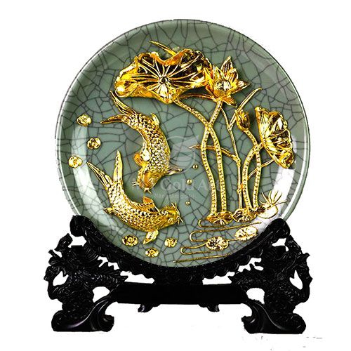 Đĩa cảnh vẽ vàng GĐ01