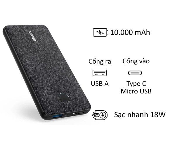 Pin Sạc Dự phòng Anker PowerCore Slim 10000mAh B2B A1229