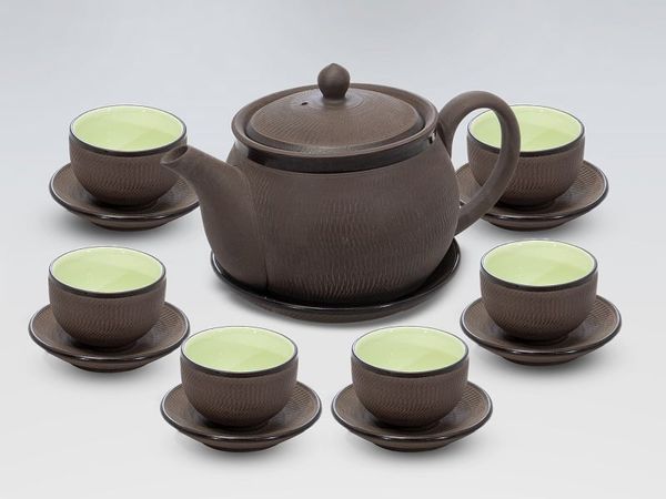 Ấm chén tử sa ganh nâu