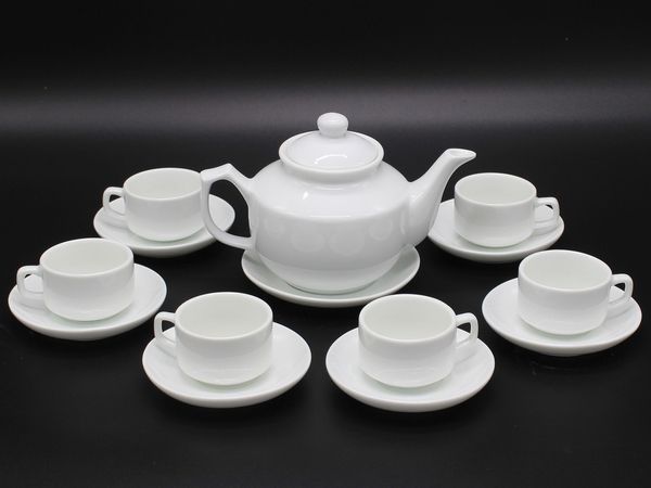 Ấm chén Bát Tràng dáng Hồng Kông vuông